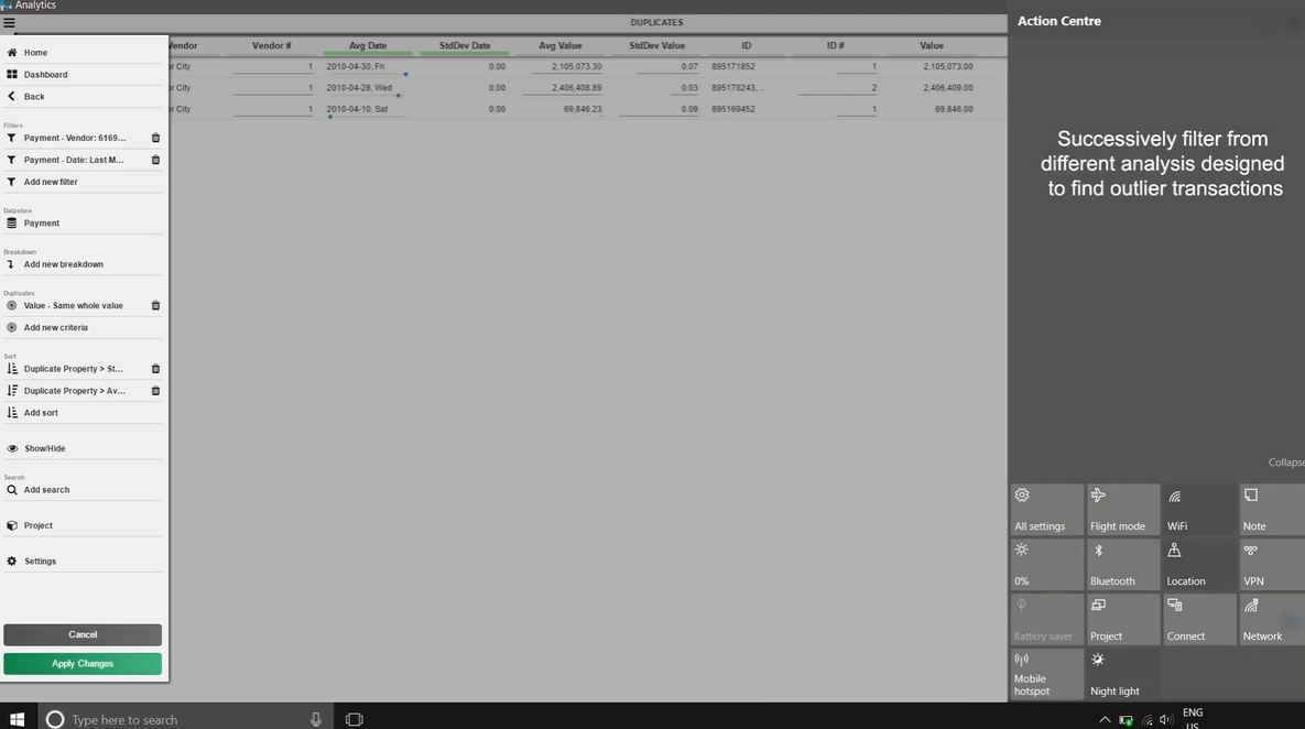 screenshot of Forestpin Analytics